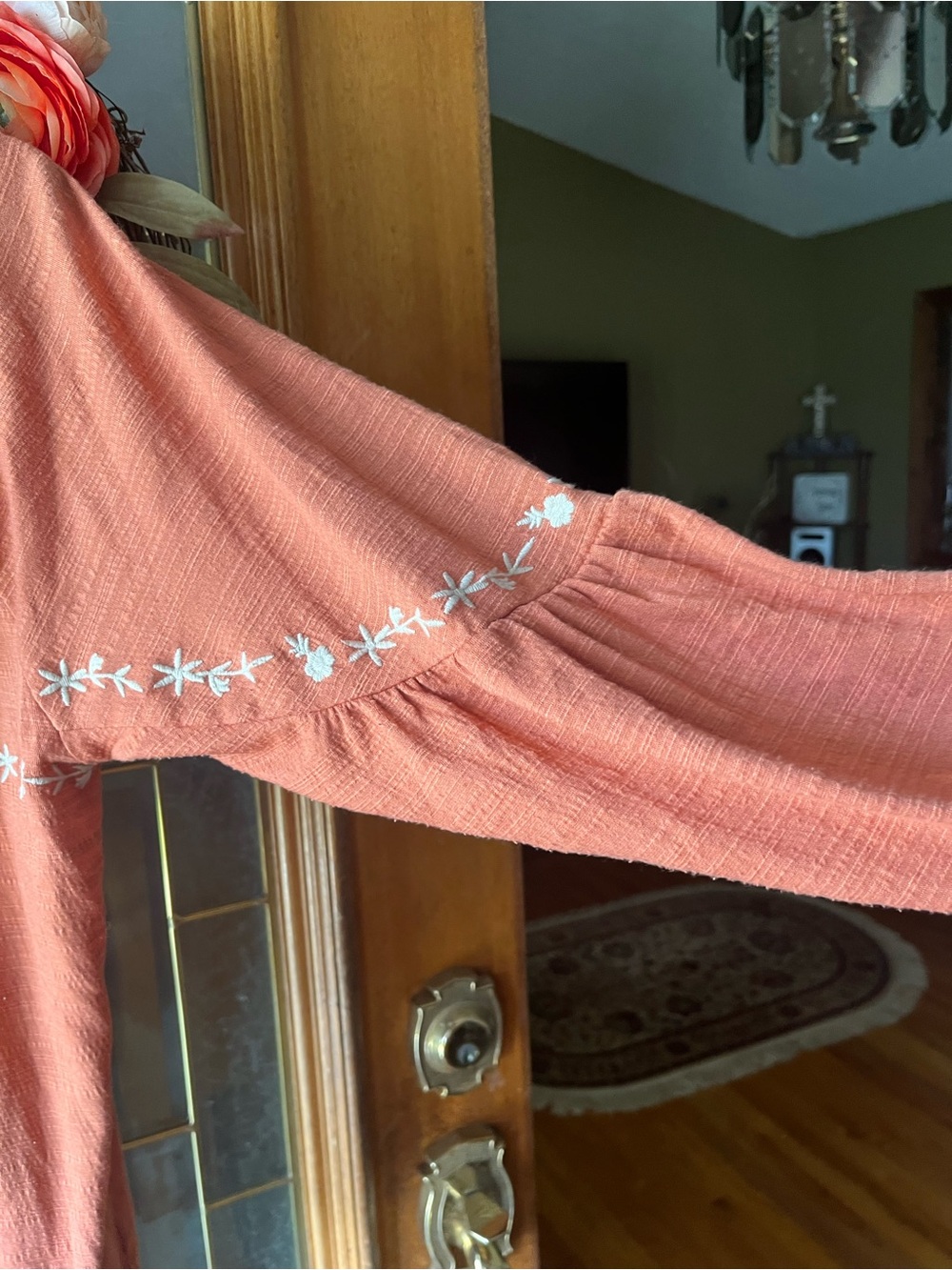 Studio Saltz Embroidered Rust Peasant Tunic - Picture 5 of 7